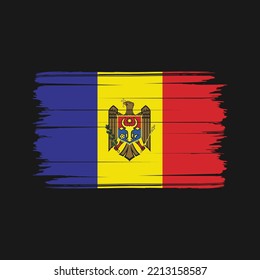 Pincel de bandera de Moldavia golpea con pintura