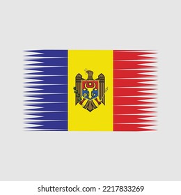 Moldova Flag Brush Strokes Painted