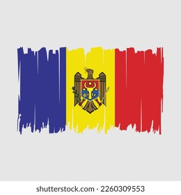 Moldova Flag Brush Strokes Vector
