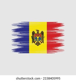 Moldova Flag Brush Vector Illustration