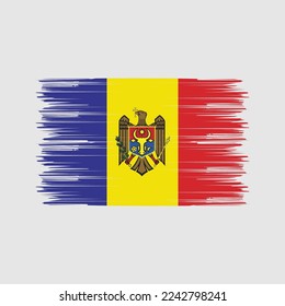 Moldova Flag Brush Vector Illustration