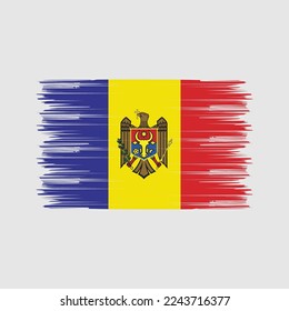Moldova Flag Brush Vector Illustration