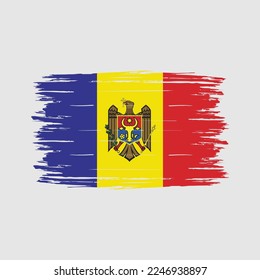 Moldova Flag Brush Vector Illustration
