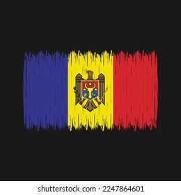 Moldova Flag Brush Vector Illustration