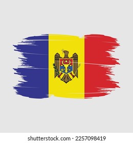 Moldova Flag Brush Vector Illustration