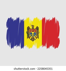 Ilustración del vector del pincel de bandera de Moldavia