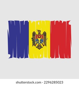 Moldova Flag Brush Vector Illustration