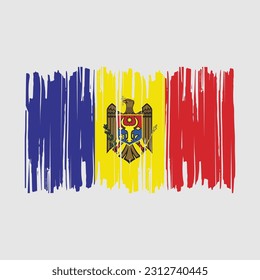 Moldova Flag Brush Vector Illustration