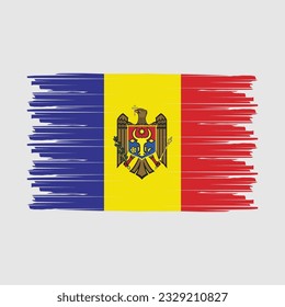 Moldova Flag Brush Vector Illustration