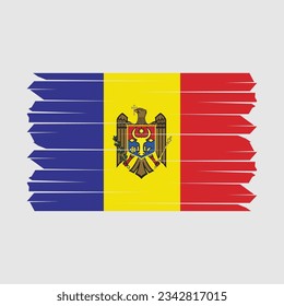 Ilustración del vector del pincel de bandera de Moldavia