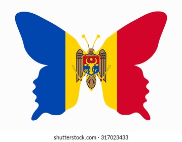 moldova flag butterfly