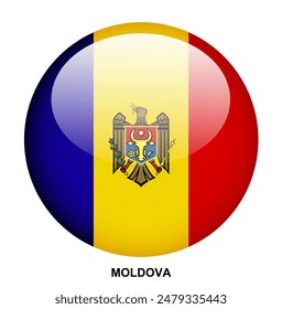 MOLDOVA flag button on white background