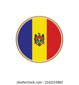 Moldova Flag with Circle Frame. National Flag