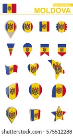 Moldova Flag Collection. Big set for design. Vector Illustration.