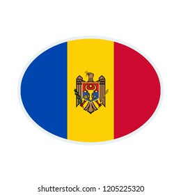 Moldova flag. Moldova ellipse flag