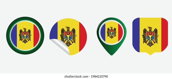 Moldova flag. flat icon symbol vector illustration