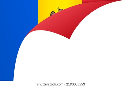 Moldova flag flying on white background