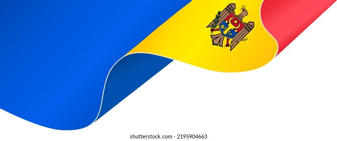 Moldawische Flagge auf weißem Hintergrund