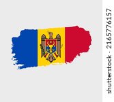 Moldova flag with grunge texture. Vector illustration of Moldova flag painted with brush with grunge effect and watercolor stroke. Happy Independence Day.