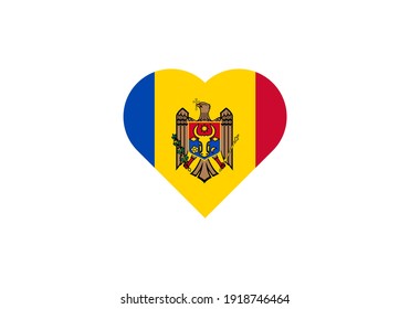 Moldova flag in heart outline