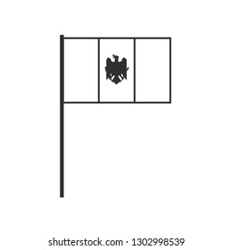 Moldova flag icon in black outline flat design. Independence day or National day holiday concept.