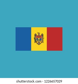 Moldova flag icon in flat design. Independence day or National day holiday concept.