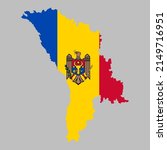 Moldova flag inside the Moldovan map borders vector illustration