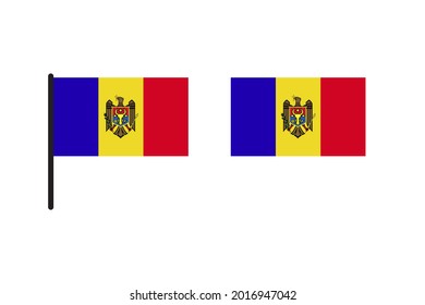 Moldova Flag isolated on white background