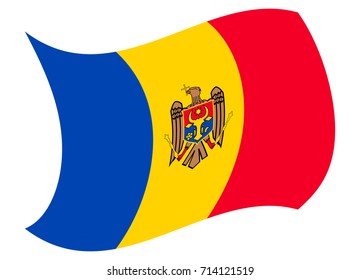 moldova flag moved by the wind