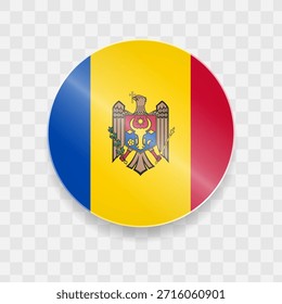 Bandera de Moldavia en vidrio brillante de Botón