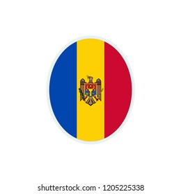 Moldova flag. Moldova round flag