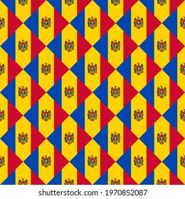 moldova flag, seamless pattern. vector background
