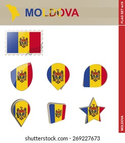 Moldova Flag Set, Flag Set #19. Vector.