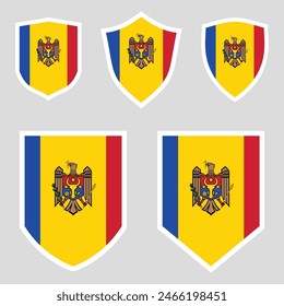 Bandera de Moldavia en marco de escudo