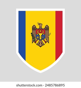 Moldavia Flag Shield Shape Frame