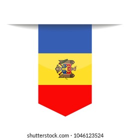 Moldova Flag Vector Bookmark Icon - Illustration