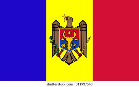 Moldova flag vector illustration isolated. 