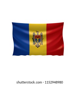 Moldova flag, vector illustration on a white background