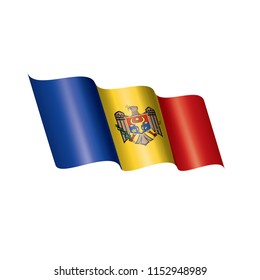Moldova flag, vector illustration on a white background