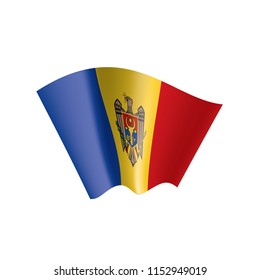 Moldova flag, vector illustration on a white background