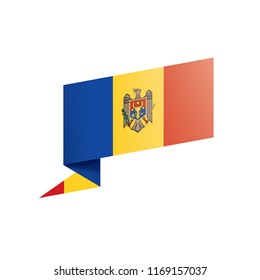 Moldova flag, vector illustration on a white background