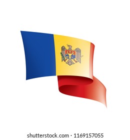 Moldova flag, vector illustration on a white background