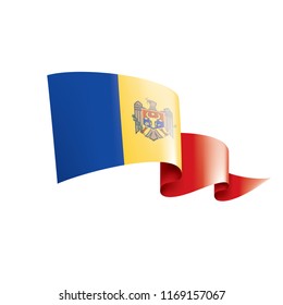 Moldova flag, vector illustration on a white background