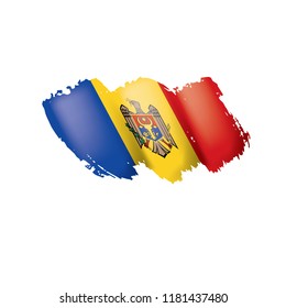 Moldova flag, vector illustration on a white background.