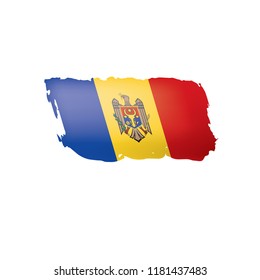 Moldova flag, vector illustration on a white background.