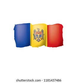 Moldova flag, vector illustration on a white background.