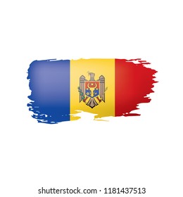 Moldova flag, vector illustration on a white background.