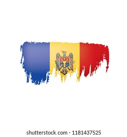 Moldova flag, vector illustration on a white background.