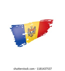 Moldova flag, vector illustration on a white background.