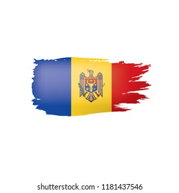 Moldova flag, vector illustration on a white background.